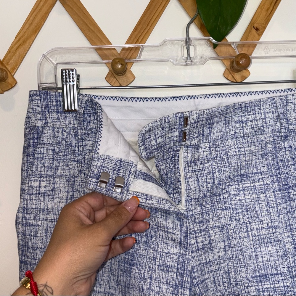 Katherine Barclay Blue Pattern Crop Preppy Trouser - Picture 5 of 10
